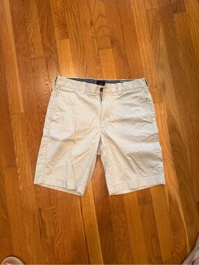 J. Crew Light Cream Flat-Front Chino Shorts